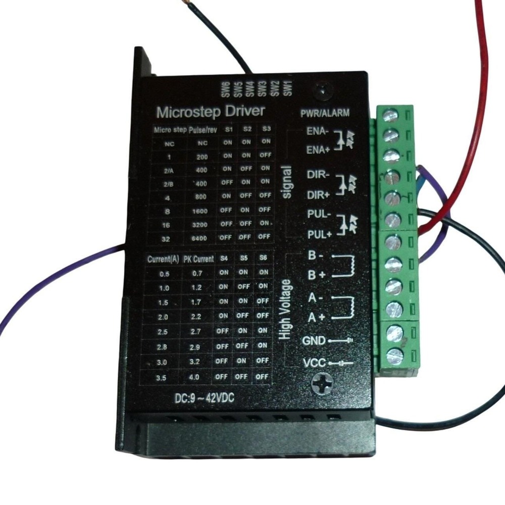 Microstep Driver TB6600 4A 9-42V CNC Stepper Motor Controller Heat Sink Black